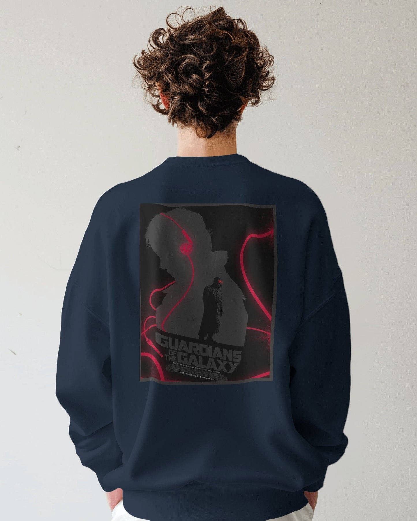 Guardians of the Galaxy graphic sweatshirt in navy blue, oversized unisex fit – Aethic Apparels