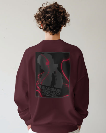 Guardians of the Galaxy unisex oversized sweatshirt in maroon with bold back graphic – Aethic Apparels