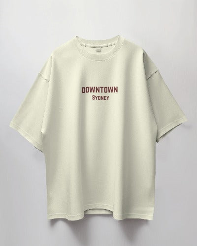 Oversized T-shirt featuring Downtown Sydney city graphic – urban travel streetwea