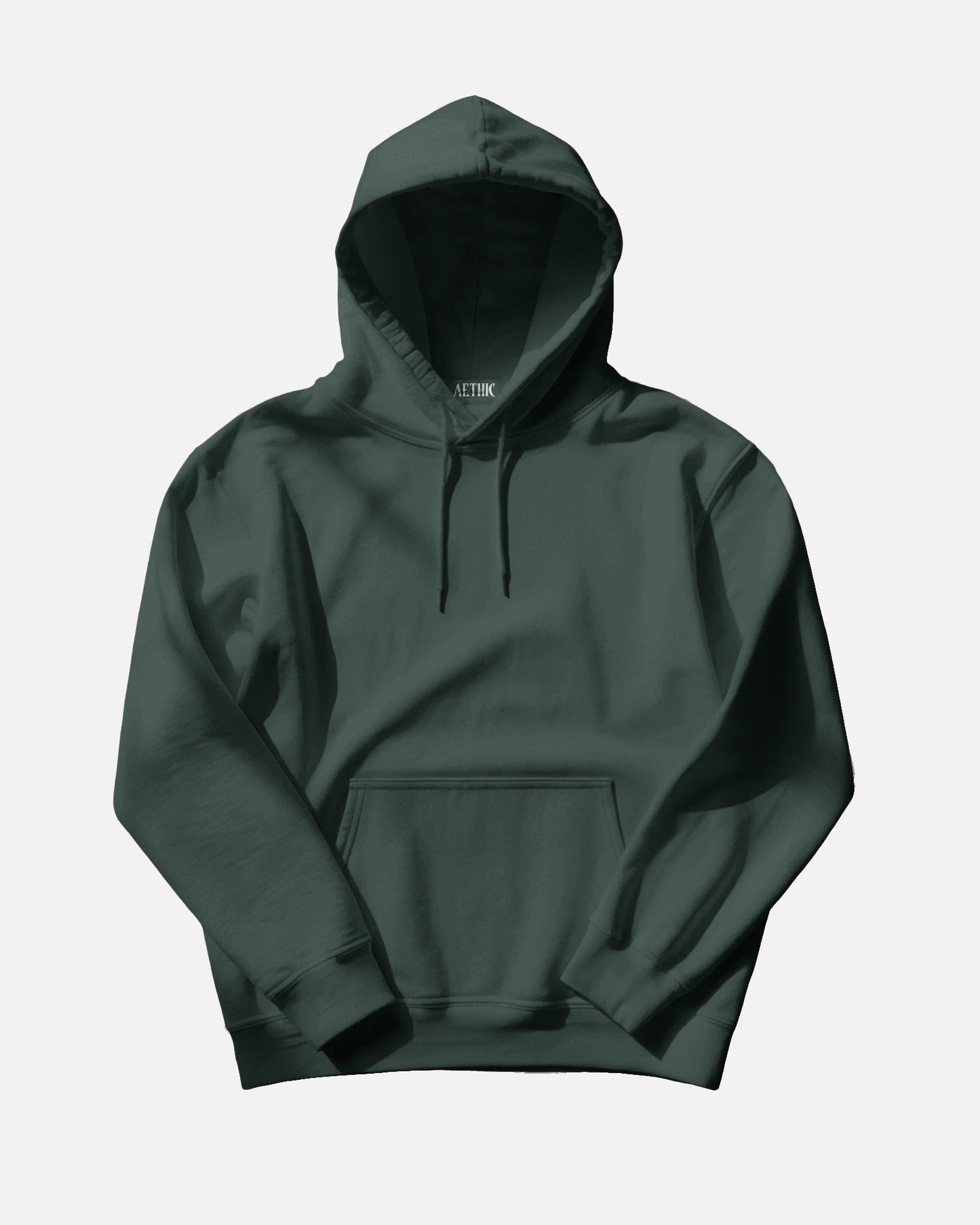Dark gray hoodie on a light gray background