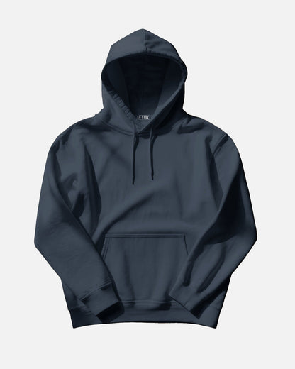 Dark gray hoodie on a light gray background